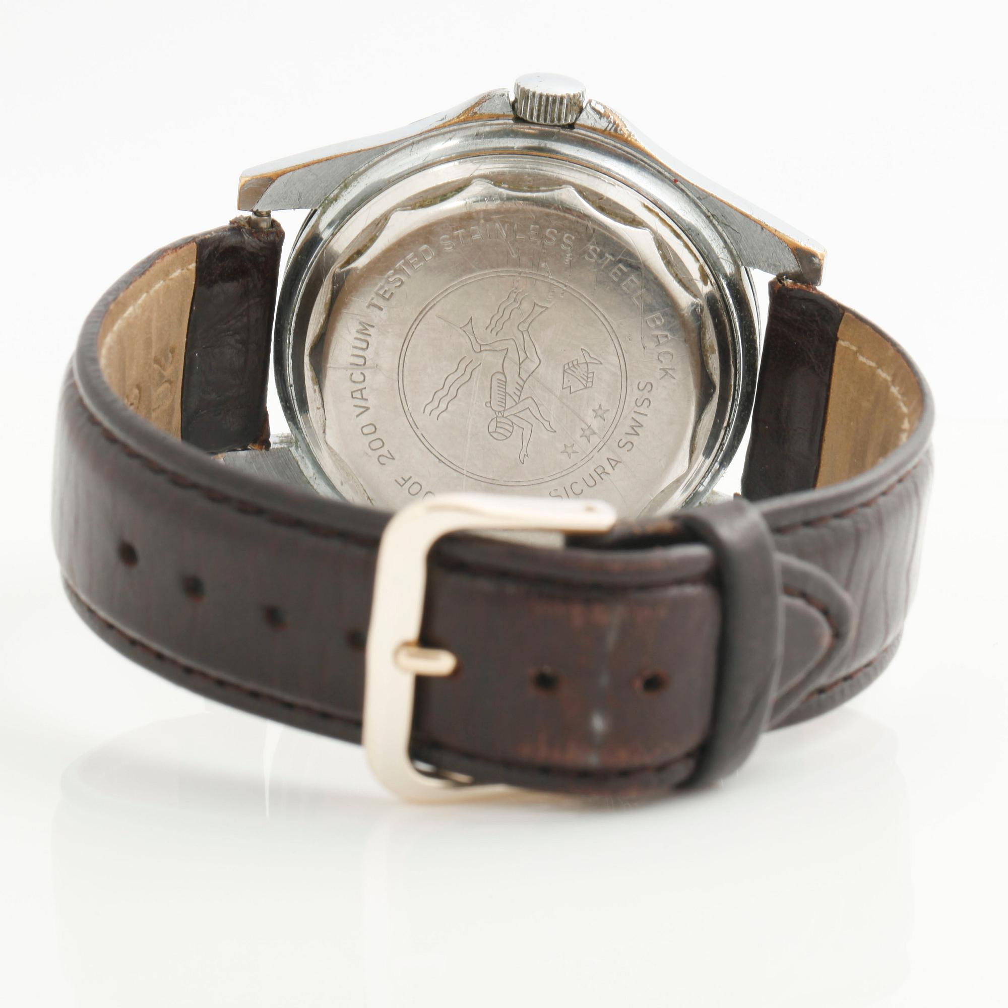 SICURA, wristwatch, 39 mm.