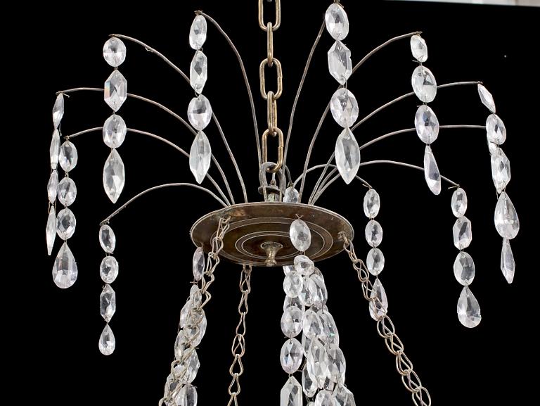 LJUSRING/KRONA, sengustaviansk, omkring 1800. Höjd ca 79 cm.