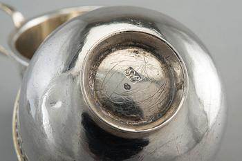 SUPKOPPAR, 2 st, silver, Sverige 1700 t. Vikt 77 g.