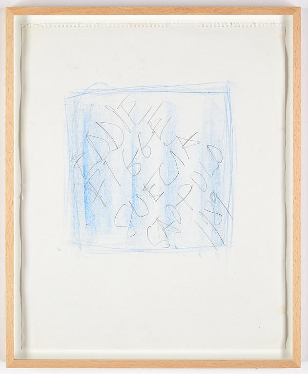 Eddie Figge, mixed media on paper, signed and dated 1989.