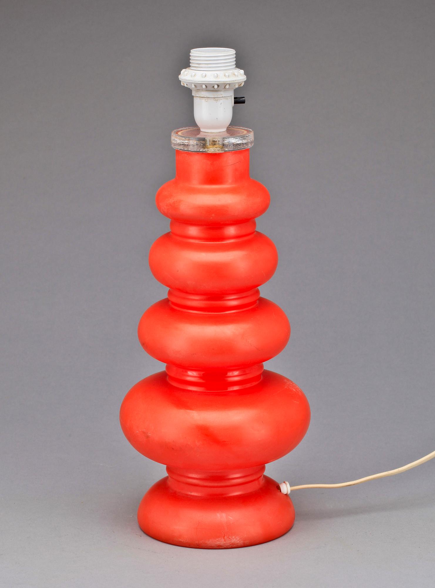 BORDSLAMPA, glas, 1970-tal.