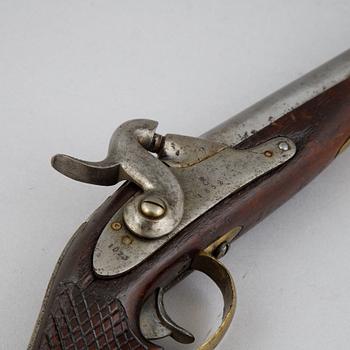 A rifled Swedish percussion pistol,  1850 pattern.