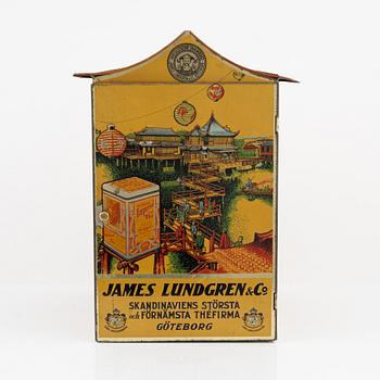 A Tin Tea Box, James Lundgren & Co, Gothenburg, first half of the 20th century.
