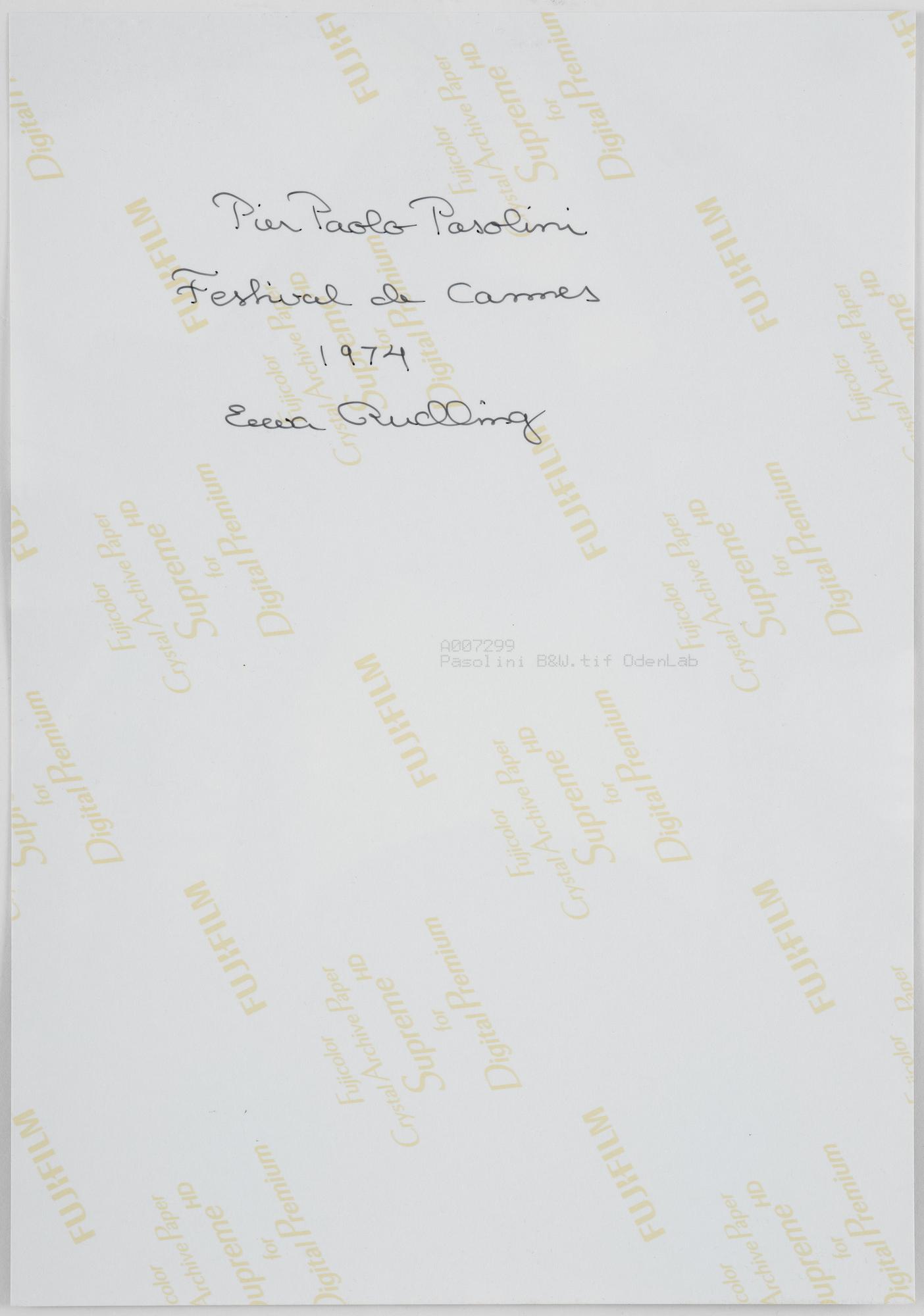 Ewa Rudling, "Pier Paolo Pasolini Festival de Cannes".