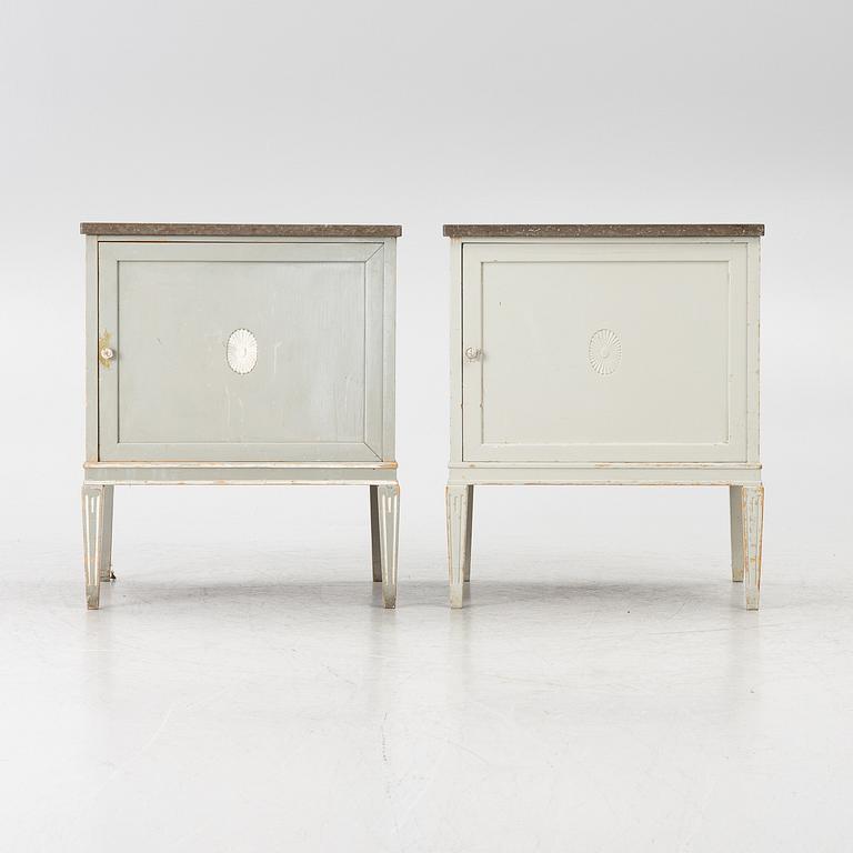 Bedside tables, a pair, Nordiska Kompaniet, early 20th century.