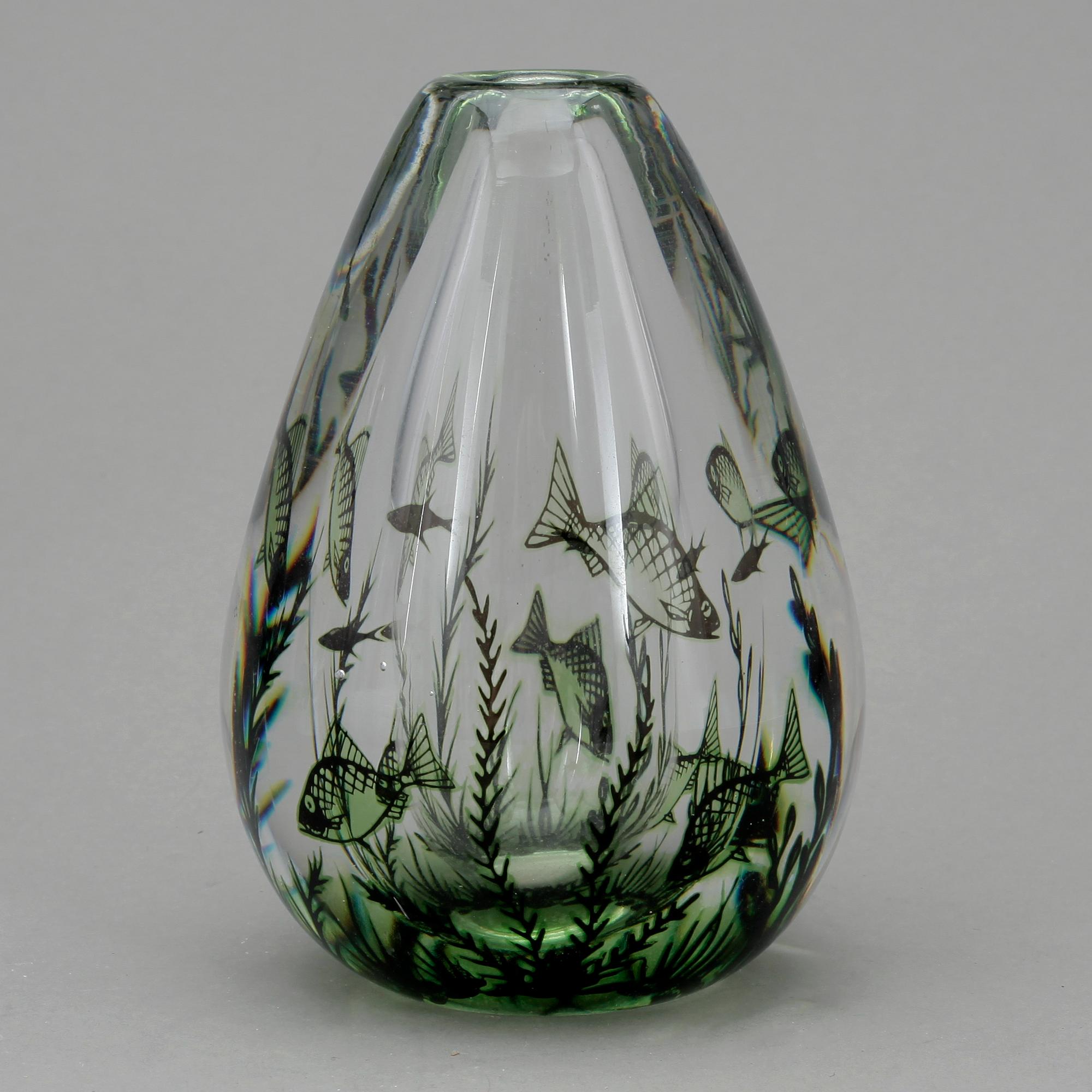 VAS, glas, "Fiskgraal", Edward Hald, Orrefors.
