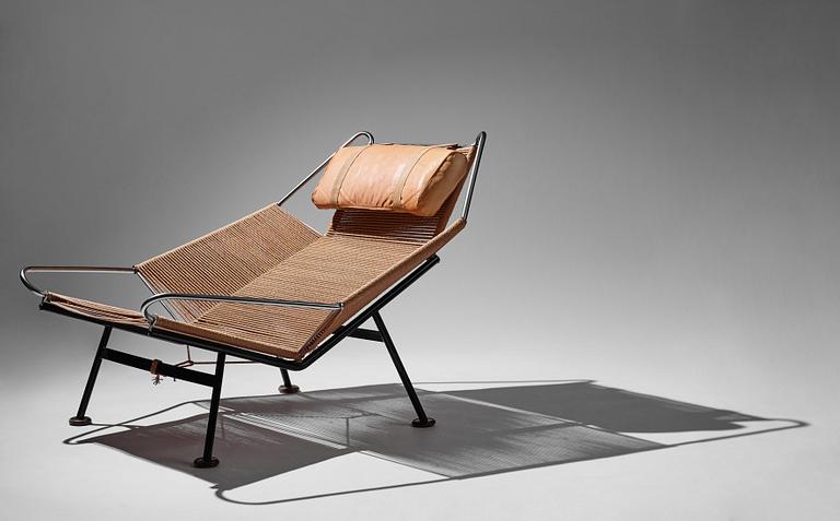 Hans J. Wegner, "Flag Halyard / Snørestolen", easy chair, Getama, Denmark, reportedly 1950s.