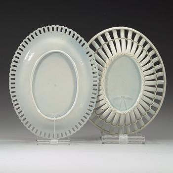 An English cream ware chesnut basket, early 19th Century.