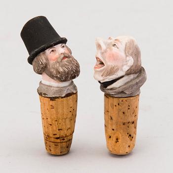 A pair of CORKS, porcelain and cork, Russia circa 1900.