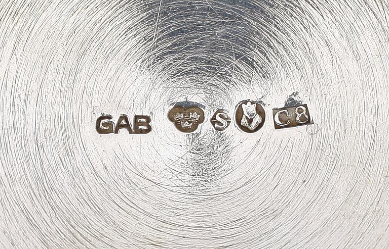 PARTI SILVER, 8 delar, olika tillverkare, bla JE Skreij, 1800-1900-tal. Totalvikt ca 550 gram.