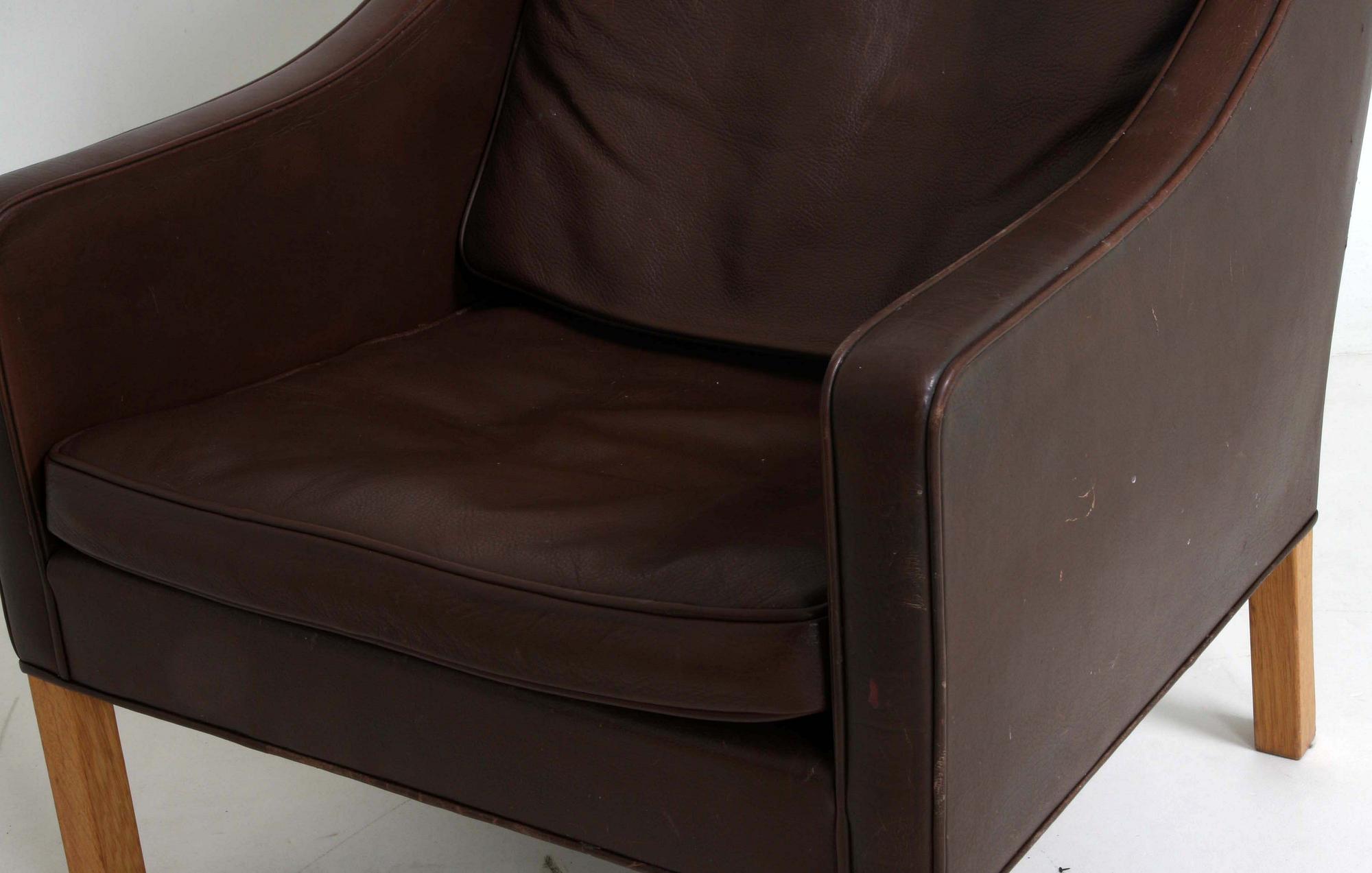 FÅTÖLJ med FOTPALL, Börge Mogensen, Fredericia Stolefabrik, Danmark.