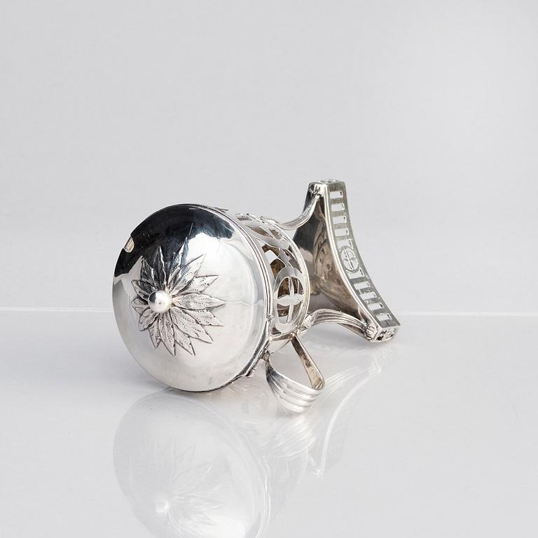 Johan Abraham Hallard, sockerskål med lock, silver, Stockholm 1794.
