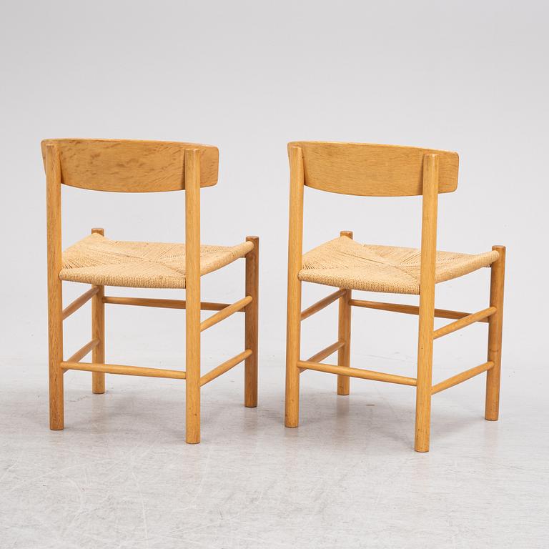 Børge Mogensen, a set of six model 'J39' oak chairs, FDB Møbler, Denmark.