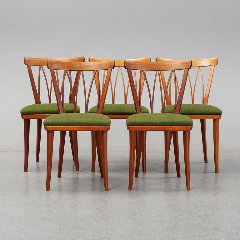 Carl Malmsten, a set of five chairs.