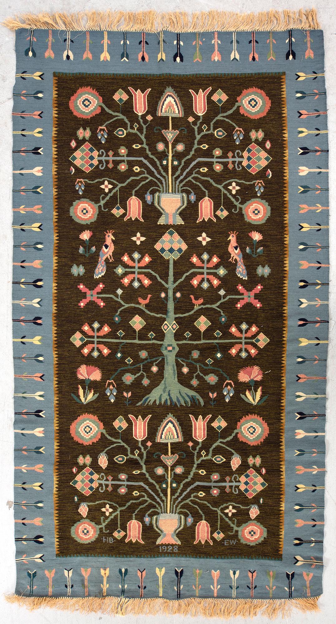 Bonad signerad och daterad 1928 ca 210x115 cm.