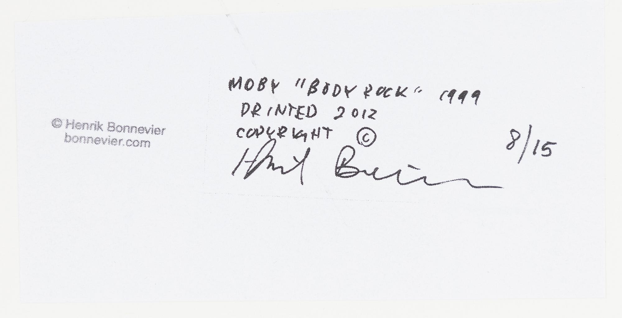 Henrik Bonnevier, "Moby, Bodyrock, 1999".