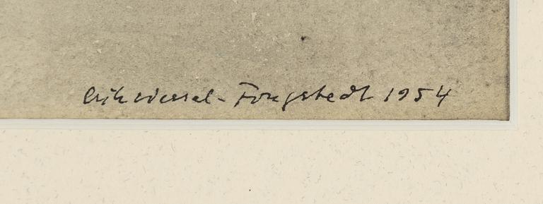 Erik Wessel-Fougstedt, tusch & akvarell, signerad och daterad 1954.