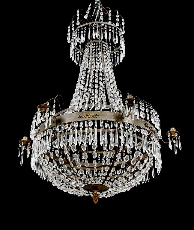 LJUSKRONA, gustaviansk stil, omkring år 1900. Höjd ca 105 cm.