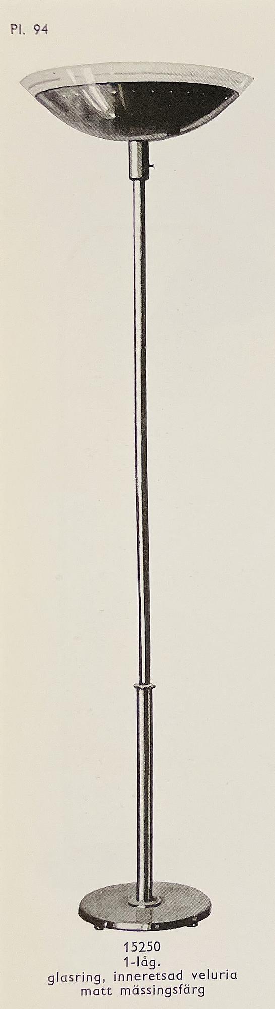 Harald Notini, a floor lamp model "15250", Arvid Böhlmarks Lampfabrik, Stockholm 1940s.