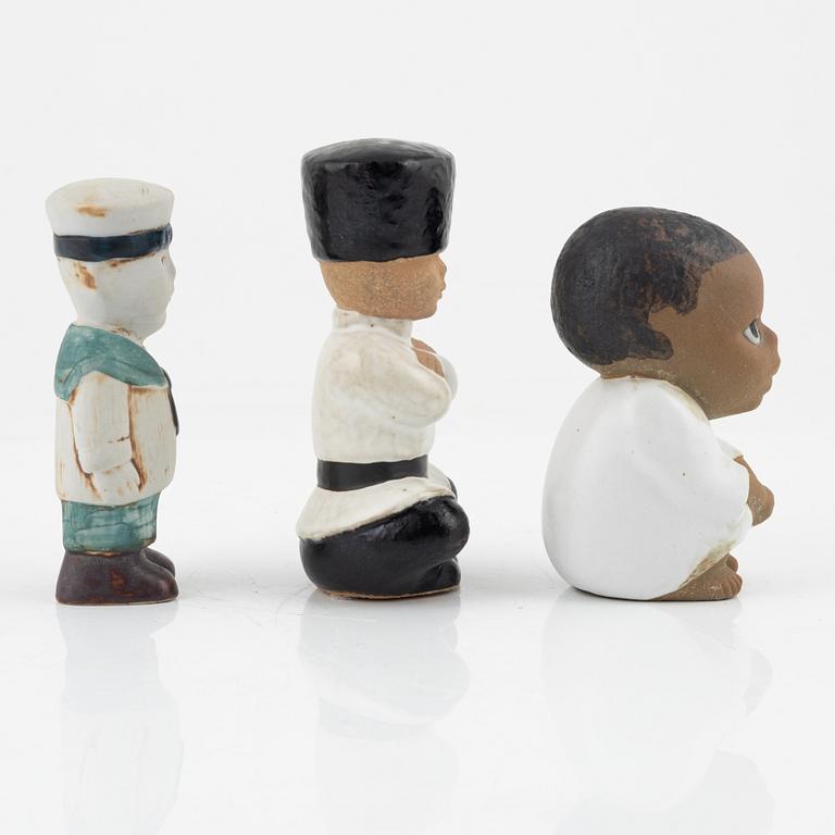 Lisa Larson, six stoneware figurines, Gustavsberg, Sweden.