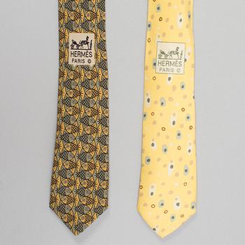 Two Hermés silk ties, France.