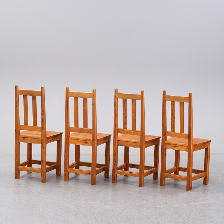 ROLAND WILHELMSSON, four pinewood chairs.