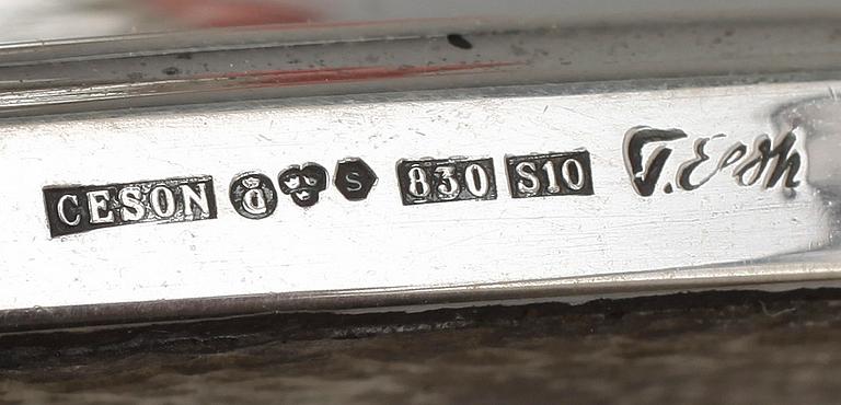 LJUSSTAKAR, silverhalt 830, 2 par, sign T Eldh för CESON Guldvaru AB, 1965 rep. 1992. Göteborg.
