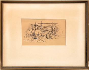 Hugo Carlberg, teckningar 2 st signerade , en daterad 98.