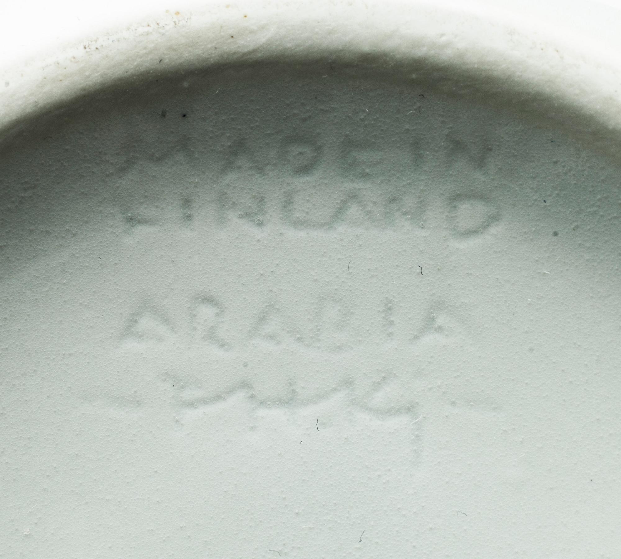 SKÅLAR, 2 st, risporslin, Friedl Holzer-Kjellberg Arabia, 1900-talets mitt.