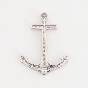 Brosch, ankare med briljantslipade diamanter.