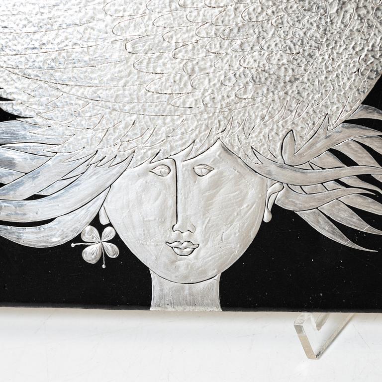 Stig Lindberg, a glazed stoneware plaque, Gustavsberg Studio 1950s-60s.