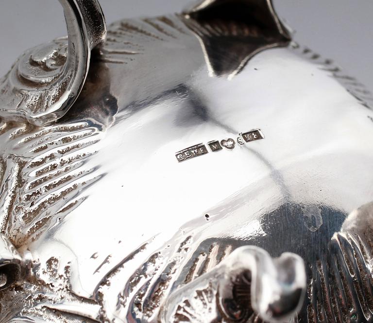 KAFFESERVIS, 3 delar, silver, GEWE, 1949/51. Vikt ca 1516 gram.