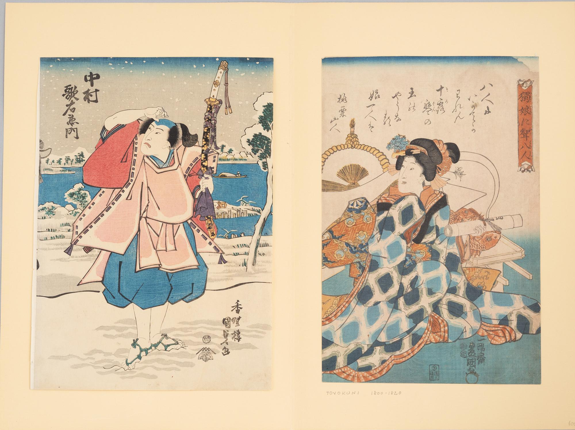 Utagawa Kunisada, Two actors portraits.