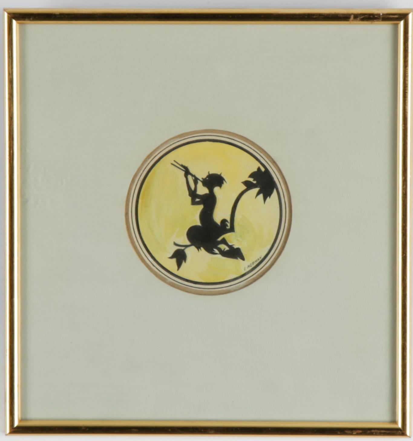 Einar Nerman, watercolor and ink, signed.