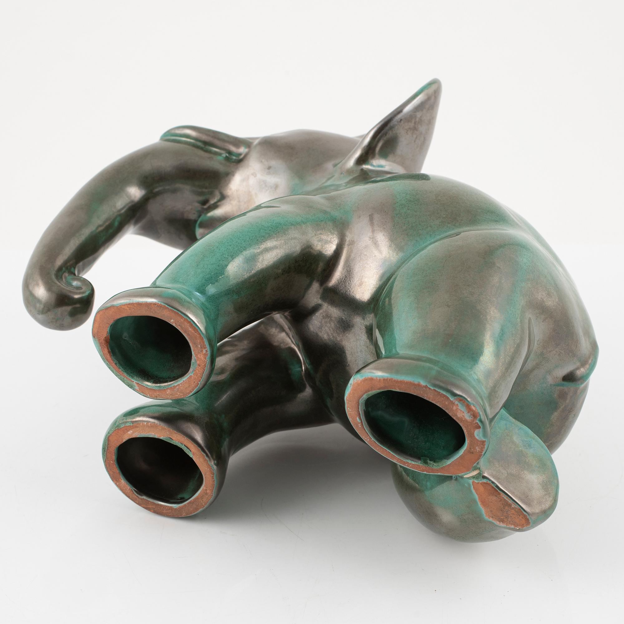 Allan Ebeling skulptur, elefant , lergods, Uppsala-Ekeby.