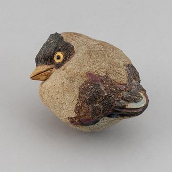 TYRA LUNDGREN, a stoneware sculpture of a bird, stamped TL and dated 60.