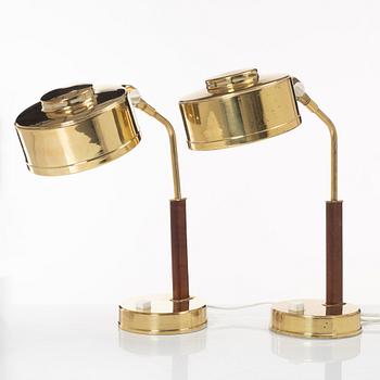 The Johansson Brothers Autometall, table lamps, a pair, Skellefteå, 1960s.