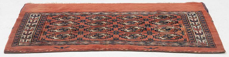 A rug, Turkmen Chuval, approx. 107-115 x 66 cm.
