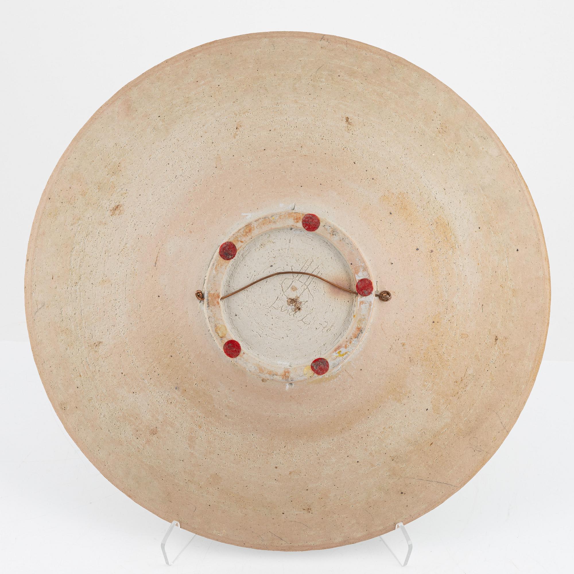 Lisa Larson, skålfat, stengods, signerat, unikt, Gustavsberg Studio 1978.