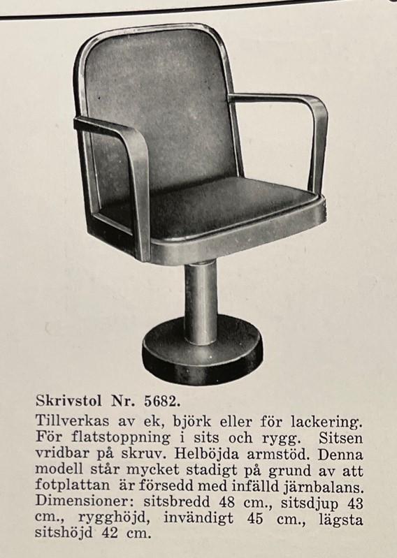 Gemla, a model "5682" desk chair, Diö, 1930s.