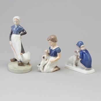 Three Bing & Gröndahl porcleain figures, Denmark, second half of the 20th century.