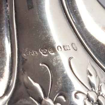 LJUSSTAKAR, ett par. Silver, barockstil G.A.B. 1948-49.