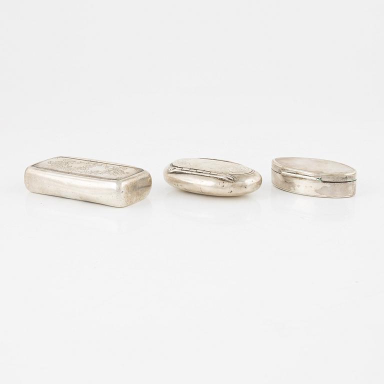 Dosor, 3 st, silver, bl.a. David Walfrid Rahlén, Borås, 1916.