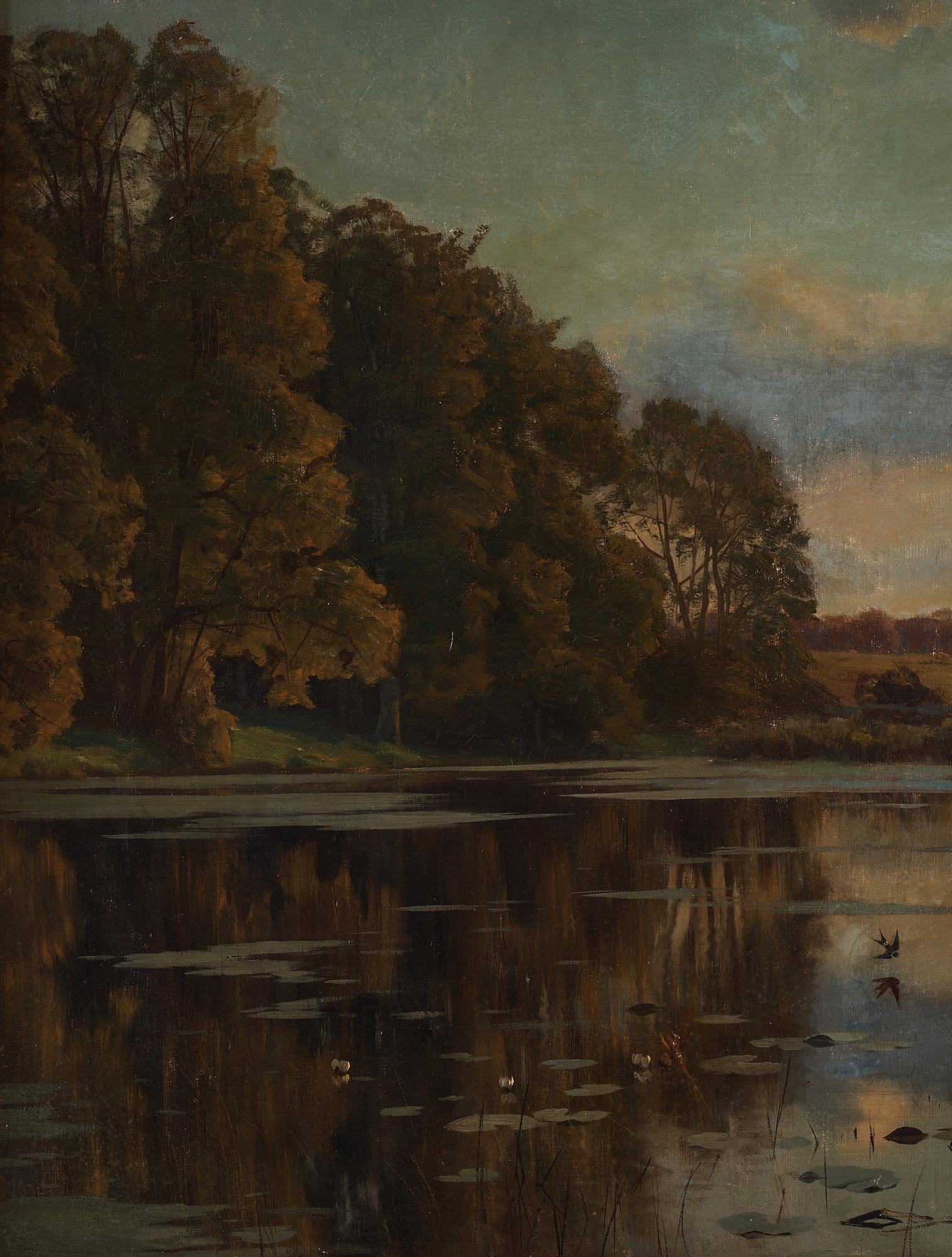 Peder Mork Mönsted, Sunset over a lake.