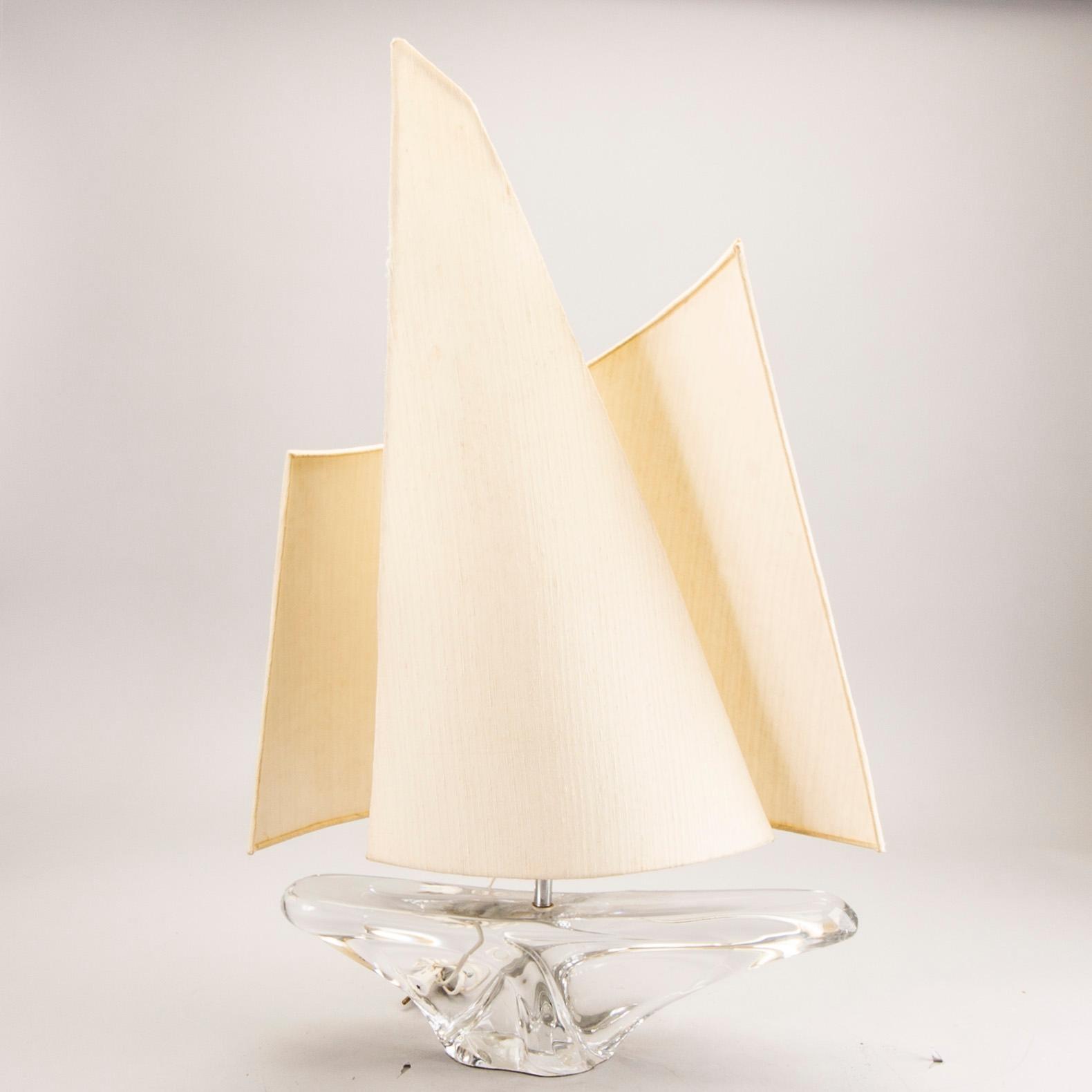 A signed daum 1960s glass table lamp.