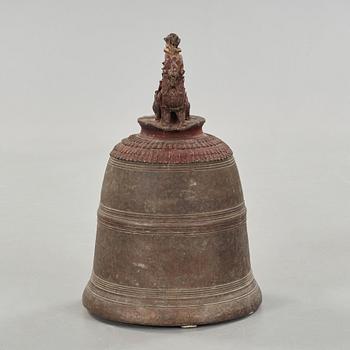 A Burmese bronze temple bell, 19th Century.