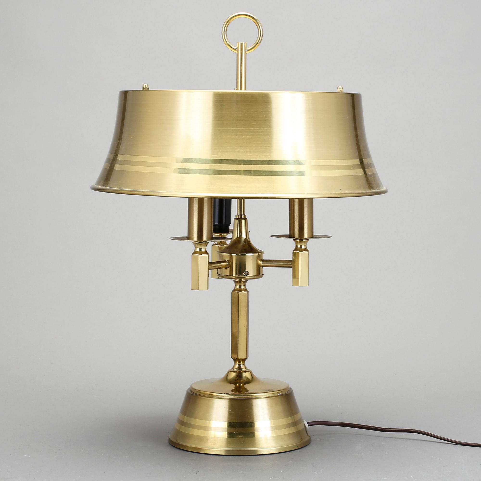 BORDSLAMPA, mässing, 1900-tal.