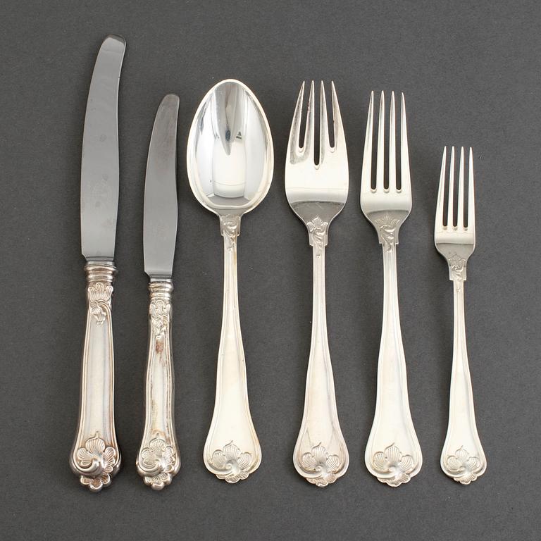 A SET OF 72 PS SILVER CUTLERY, Cohr, Denmark, mid 20th century.