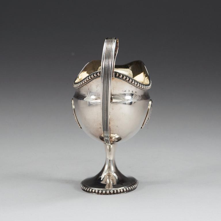 A Swedish 18th century parcel-gilt cream-jug, makers mark of Anders Fredrik Weise, Stockholm 1794.