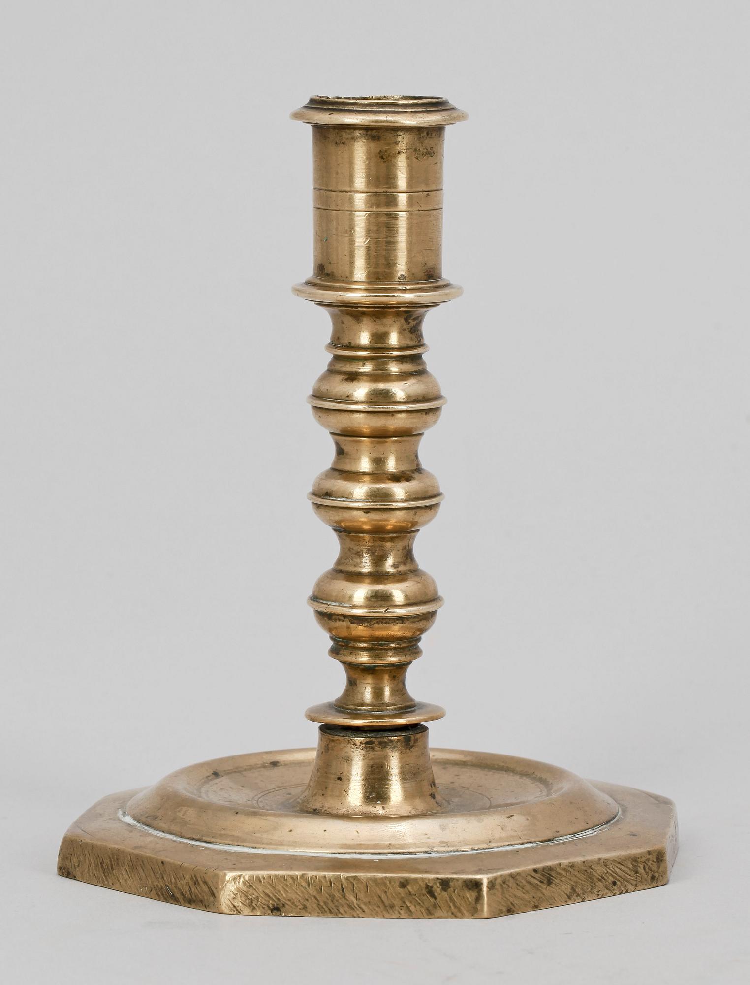 LJUSSTAKE, mässing, barock 1700-tal.